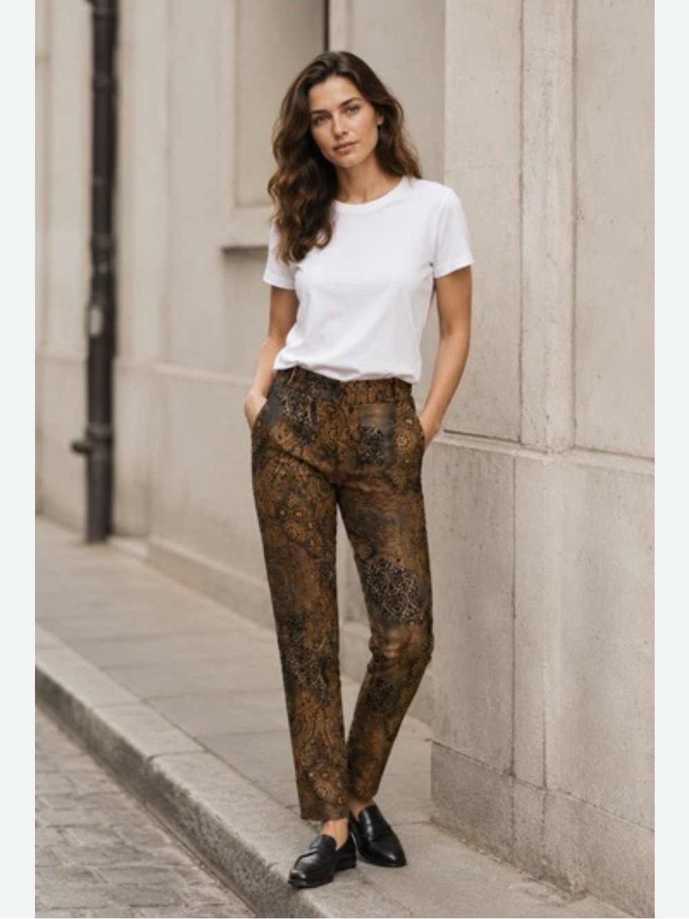 Robell Nena Trouser- Paisley Mandala -NWOT- Sz 6- Stretch- comfort- pull on-boho